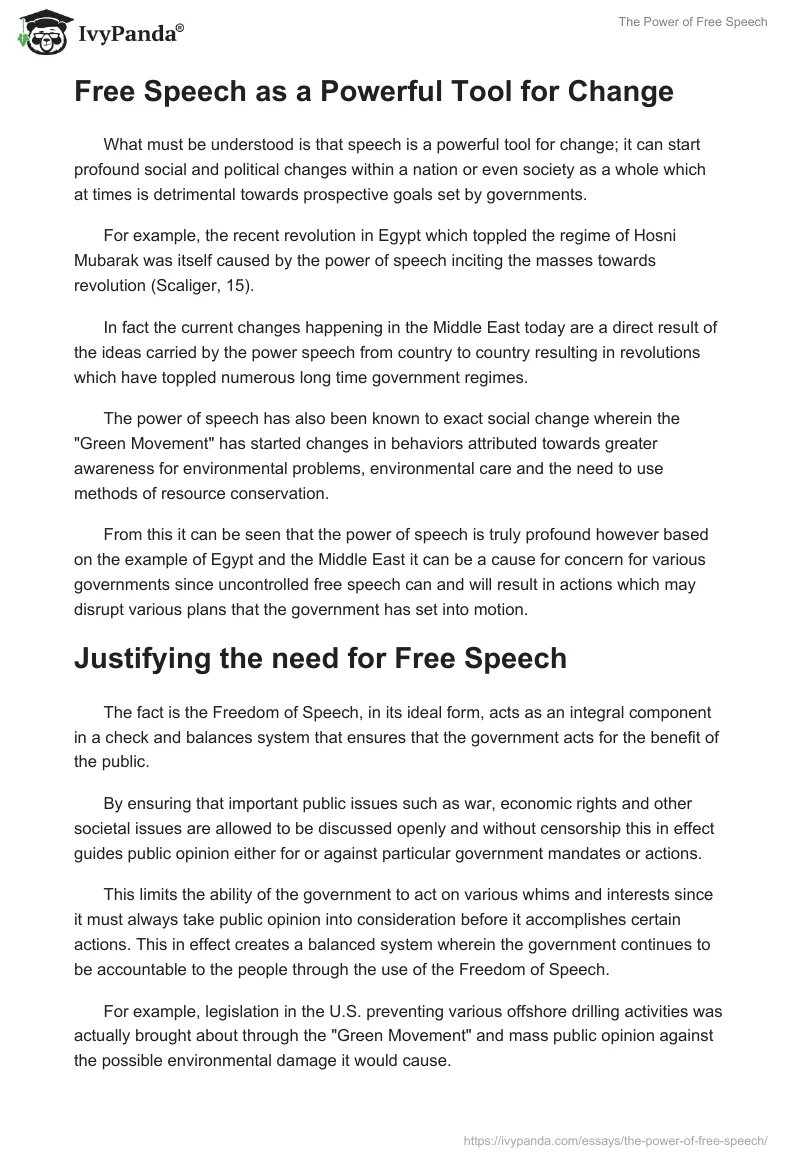 The Power of Free Speech. Page 3