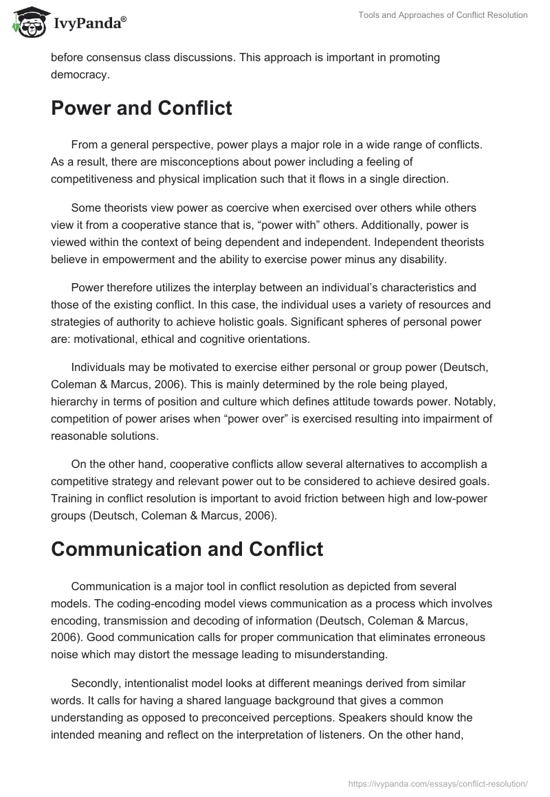 Tools and Approaches of Conflict Resolution. Page 2