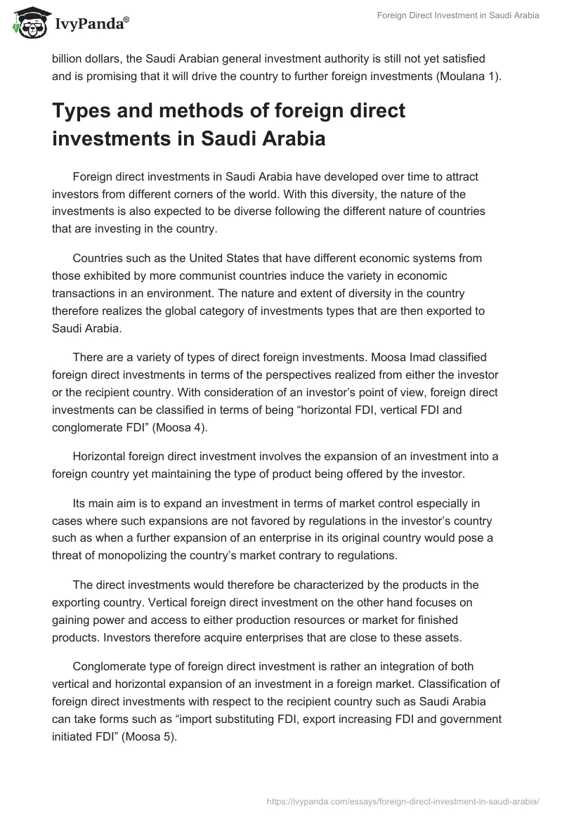 Foreign Direct Investment in Saudi Arabia. Page 4