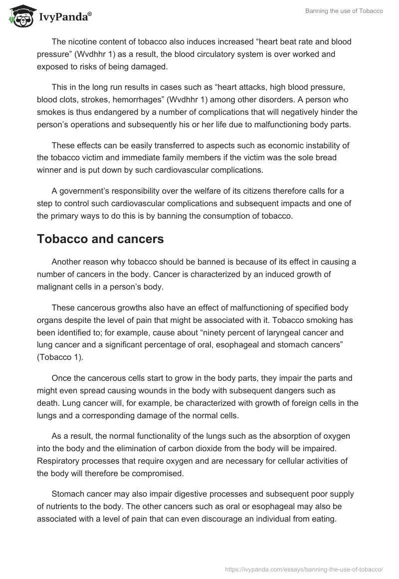 Banning the use of Tobacco. Page 2
