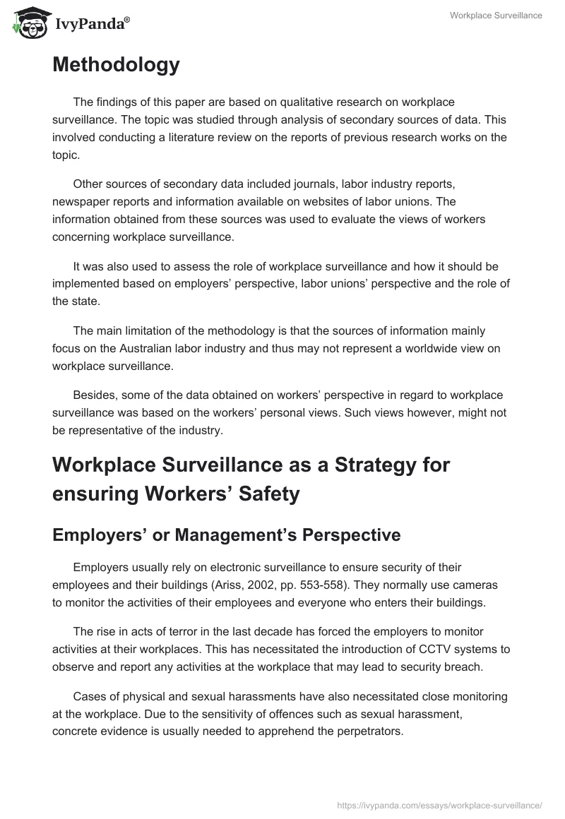 Workplace Surveillance. Page 2
