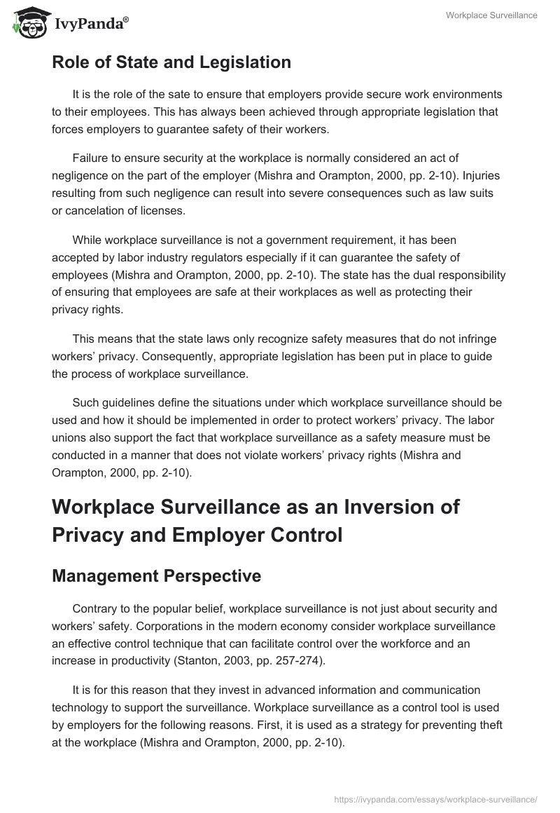 Workplace Surveillance. Page 4