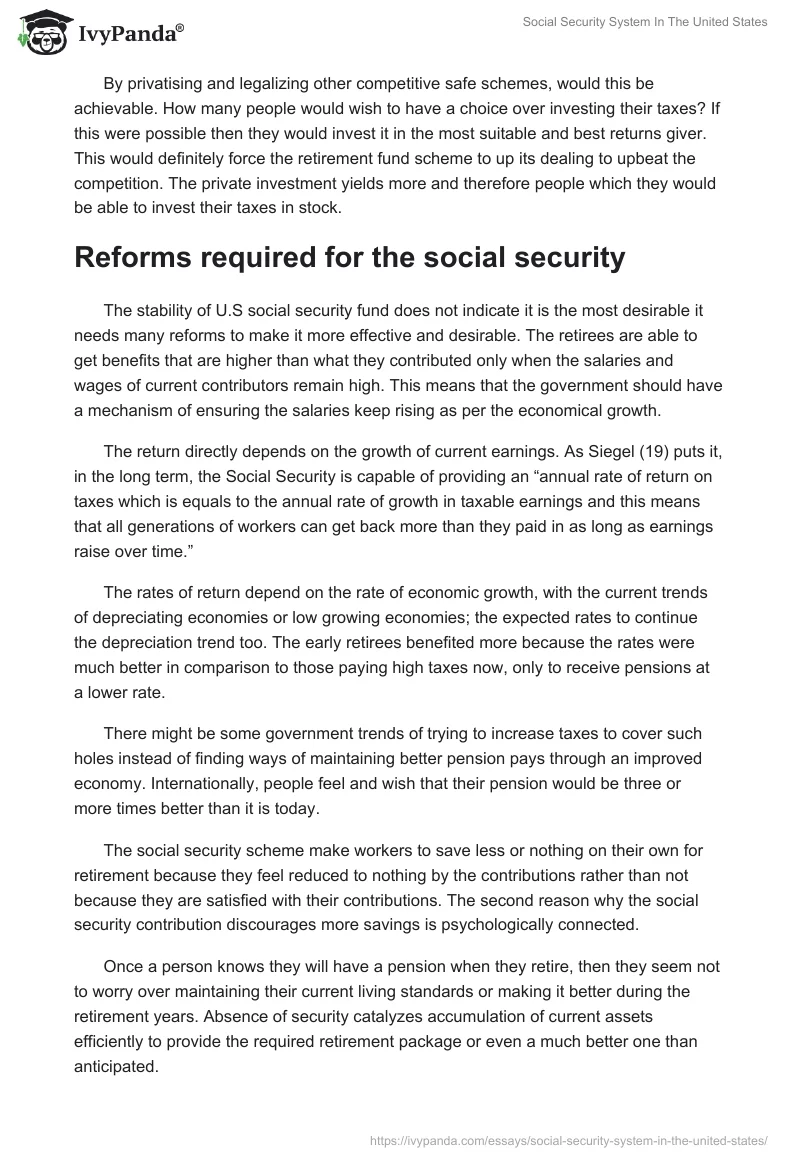Social Security System In The United States. Page 3
