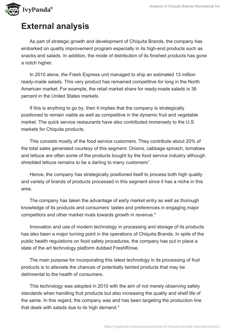 Analysis of Chiquita Brands International Inc.. Page 4