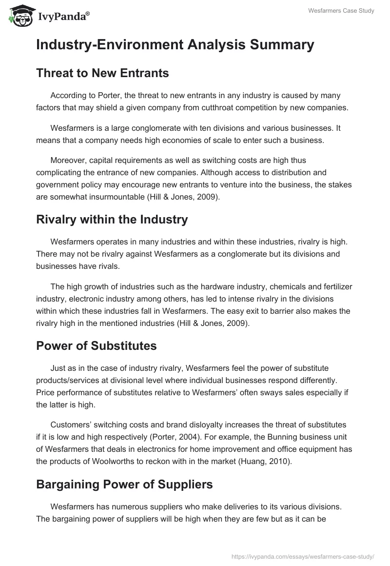 Wesfarmers Case Study. Page 4