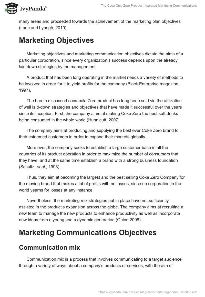The Coca-Cola Zero Product Integrated Marketing Communications. Page 5