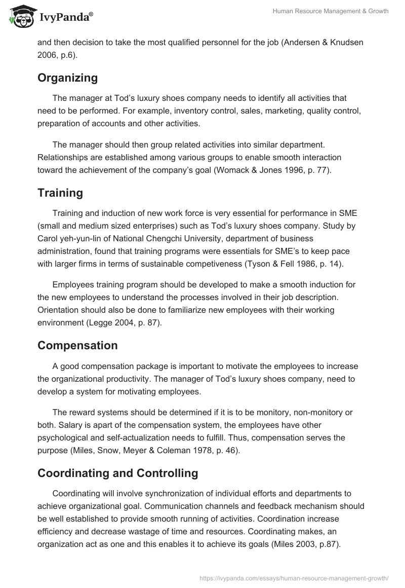 Human Resource Management & Growth. Page 2