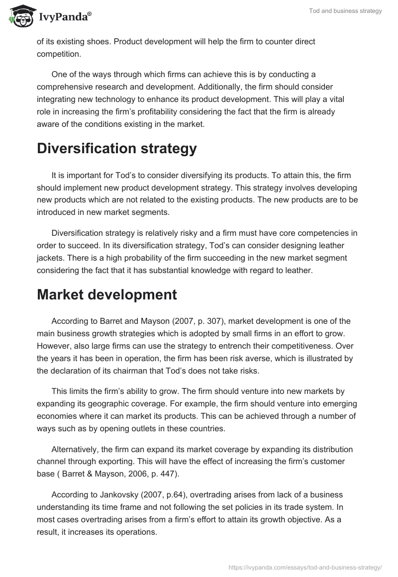 Tod and business strategy. Page 3