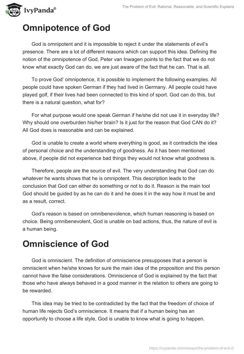 The Problem of Evil: Rational, Reasonable, and Scientific Explains. Page 2