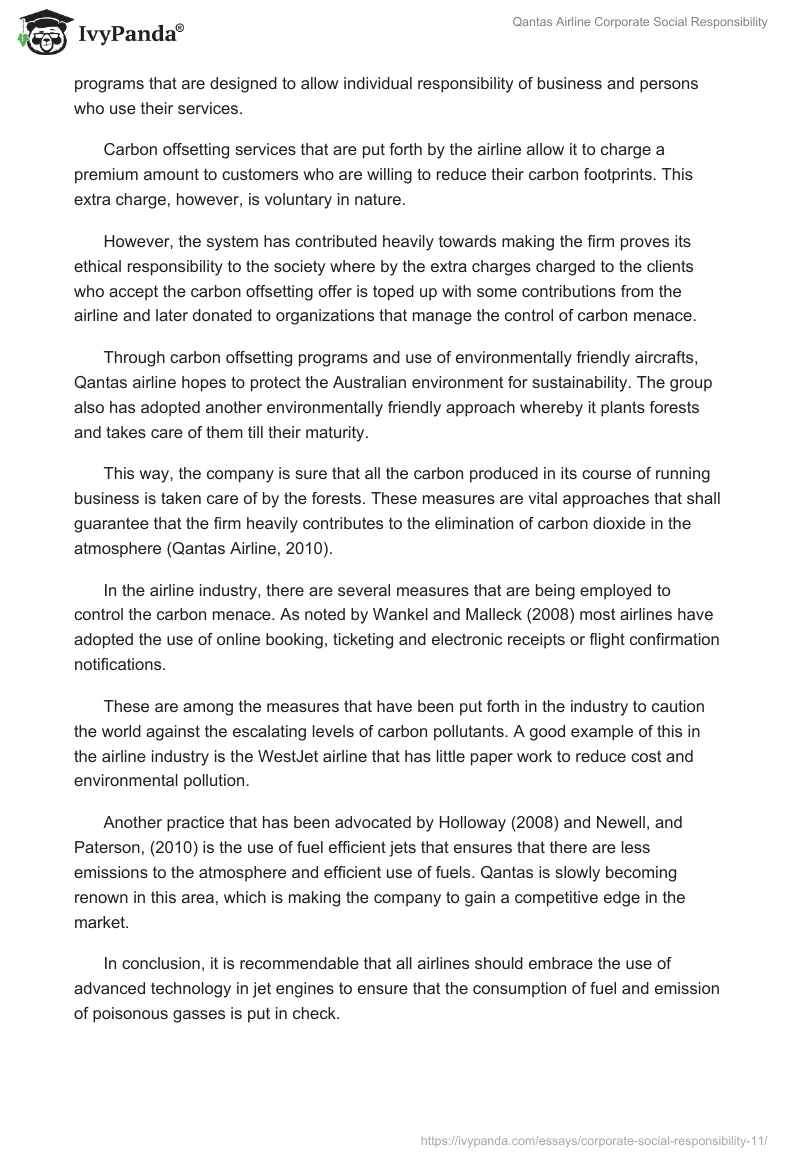 Qantas Airline Corporate Social Responsibility. Page 2