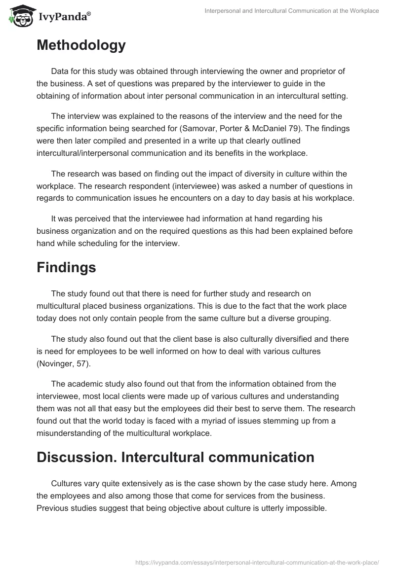 Interpersonal and Intercultural Communication at the Workplace. Page 2
