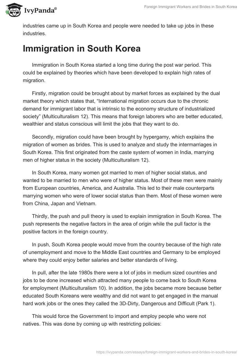 Foreign Immigrant Workers and Brides in South Korea. Page 2