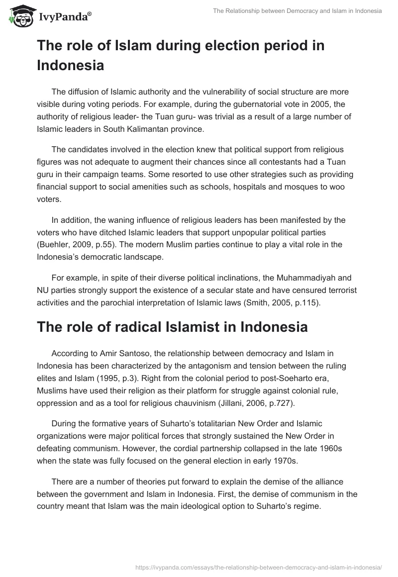 The Relationship Between Democracy and Islam in Indonesia. Page 4