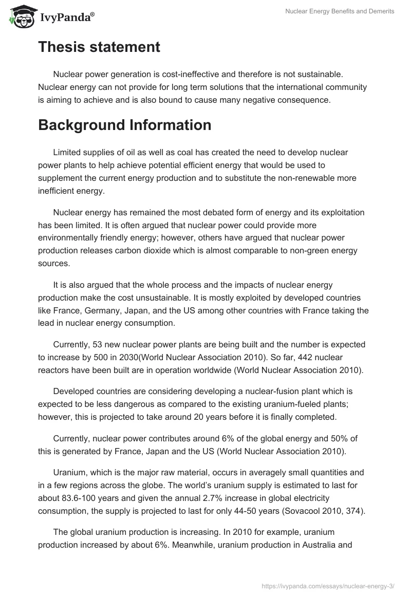 Nuclear Energy Benefits and Demerits. Page 2