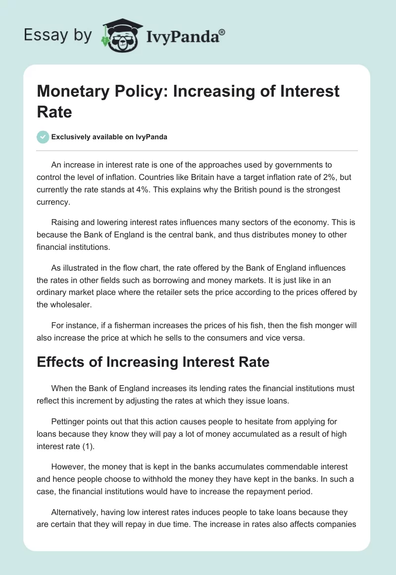 Monetary Policy: Increasing of Interest Rate. Page 1