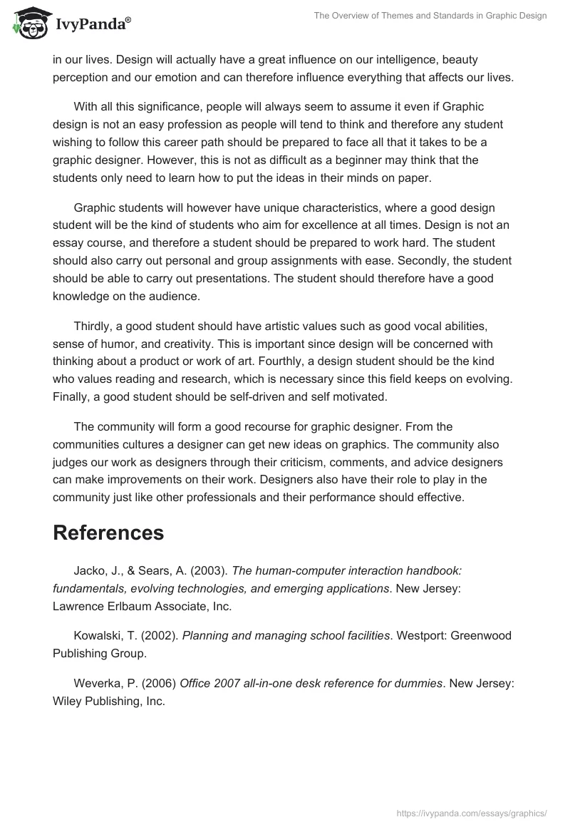 The Overview of Themes and Standards in Graphic Design. Page 4