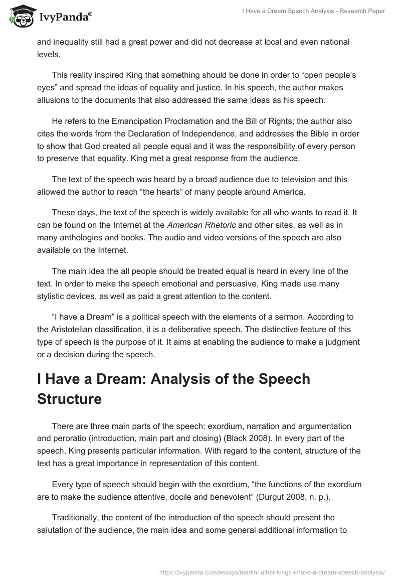 I Have a Dream Speech Analysis. Page 4