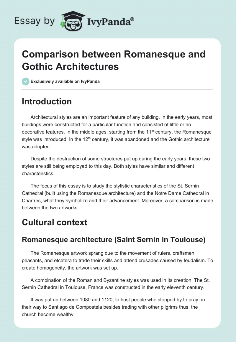 Comparison between Romanesque and Gothic Architectures. Page 1