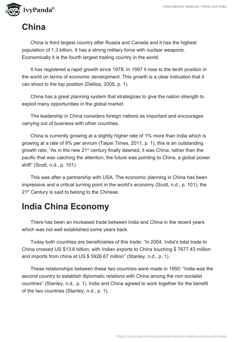 International relations: China and India. Page 2