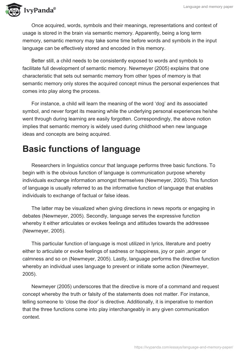 Language and Memory Paper. Page 2