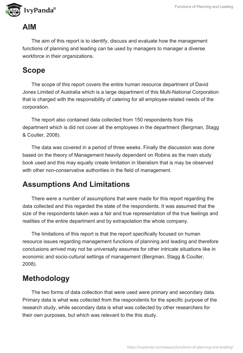Functions of Planning and Leading. Page 2