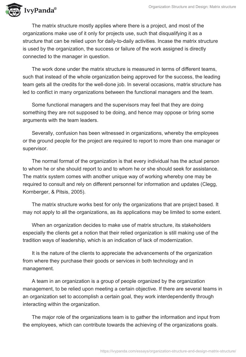 Organization Structure and Design: Matrix Structure. Page 2