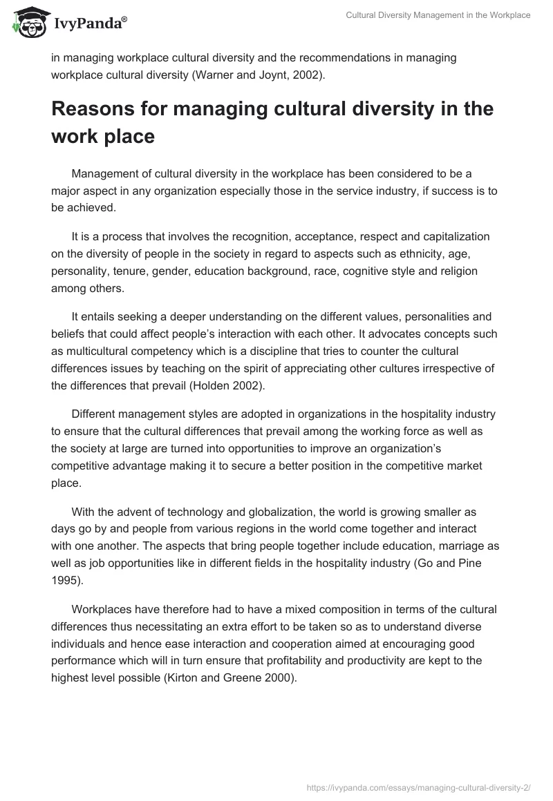 Cultural Diversity Management in the Workplace. Page 4