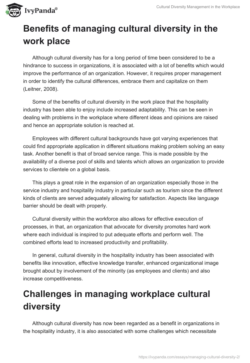 Cultural Diversity Management in the Workplace. Page 5