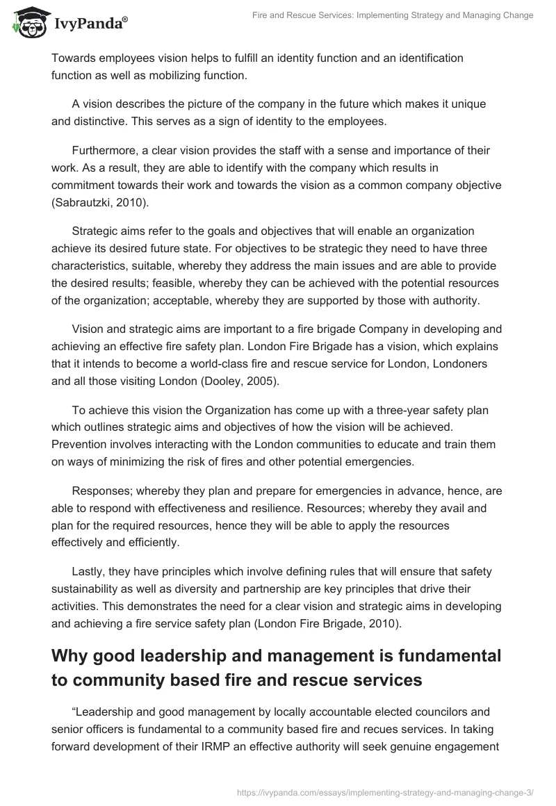 Fire and Rescue Services: Implementing Strategy and Managing Change. Page 2