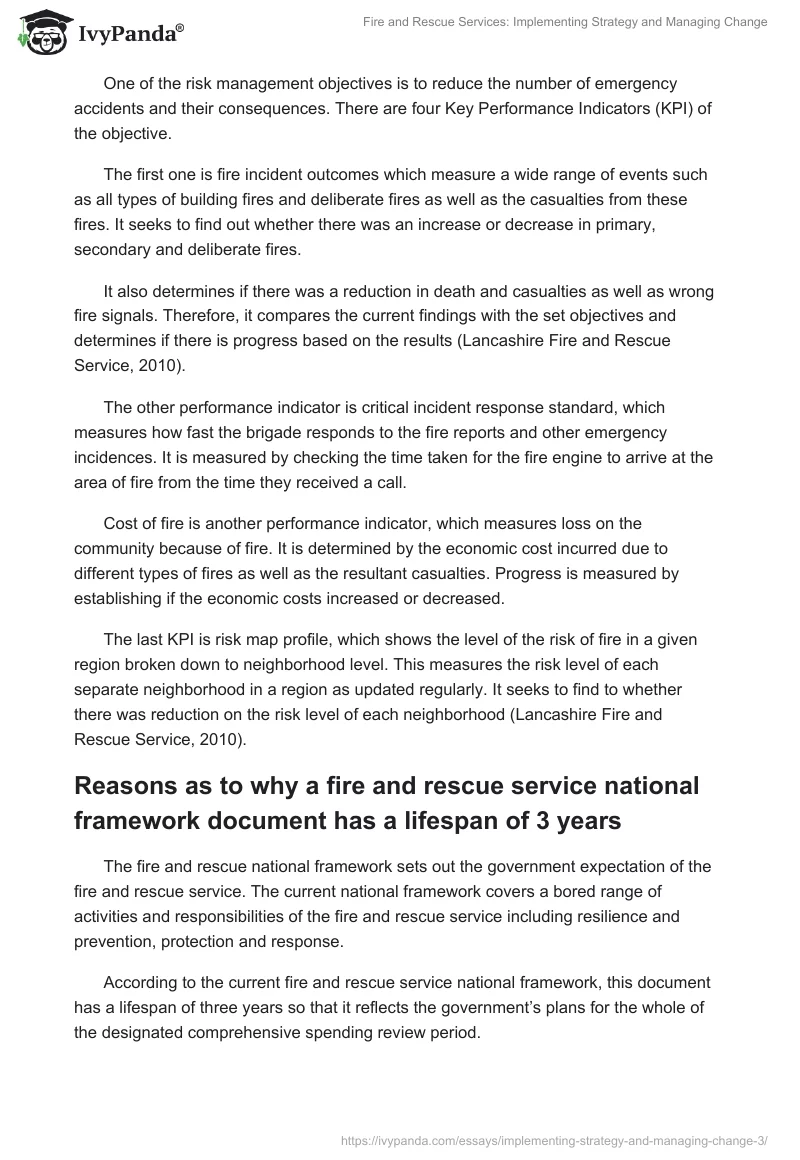 Fire and Rescue Services: Implementing Strategy and Managing Change. Page 5
