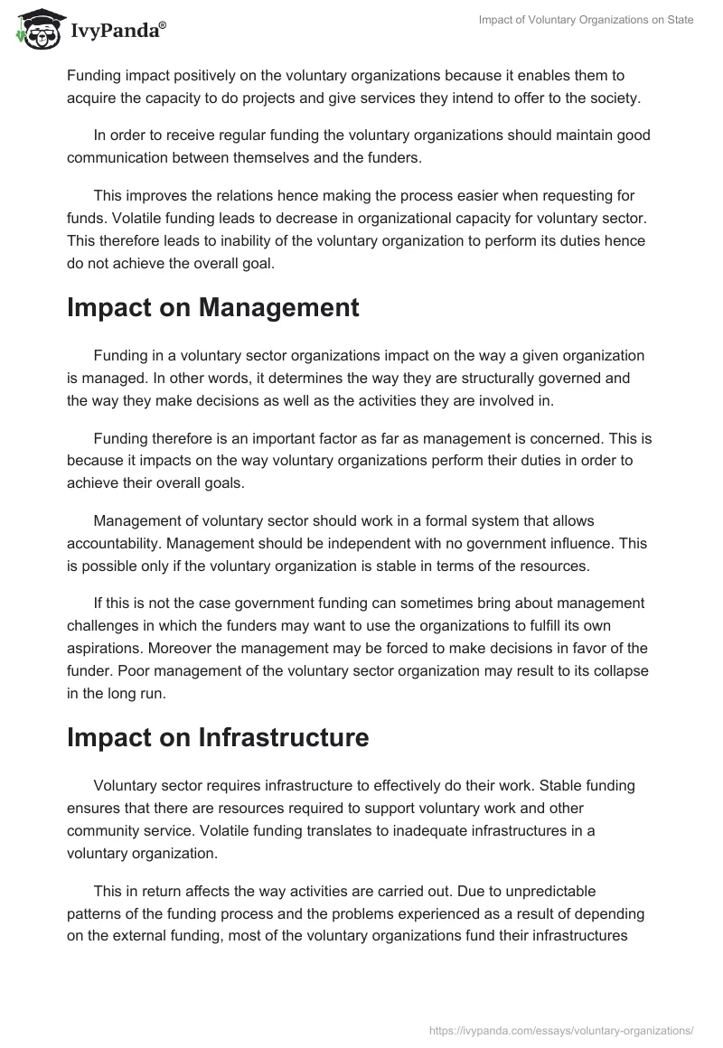 Impact of Voluntary Organizations on State. Page 2
