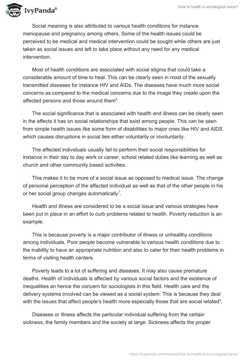 How is health a sociological issue?. Page 3
