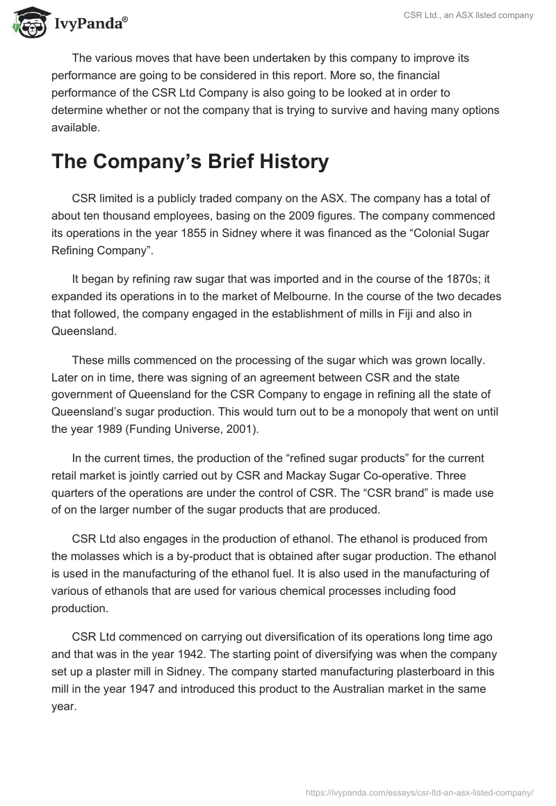 CSR Ltd., an ASX listed company. Page 2