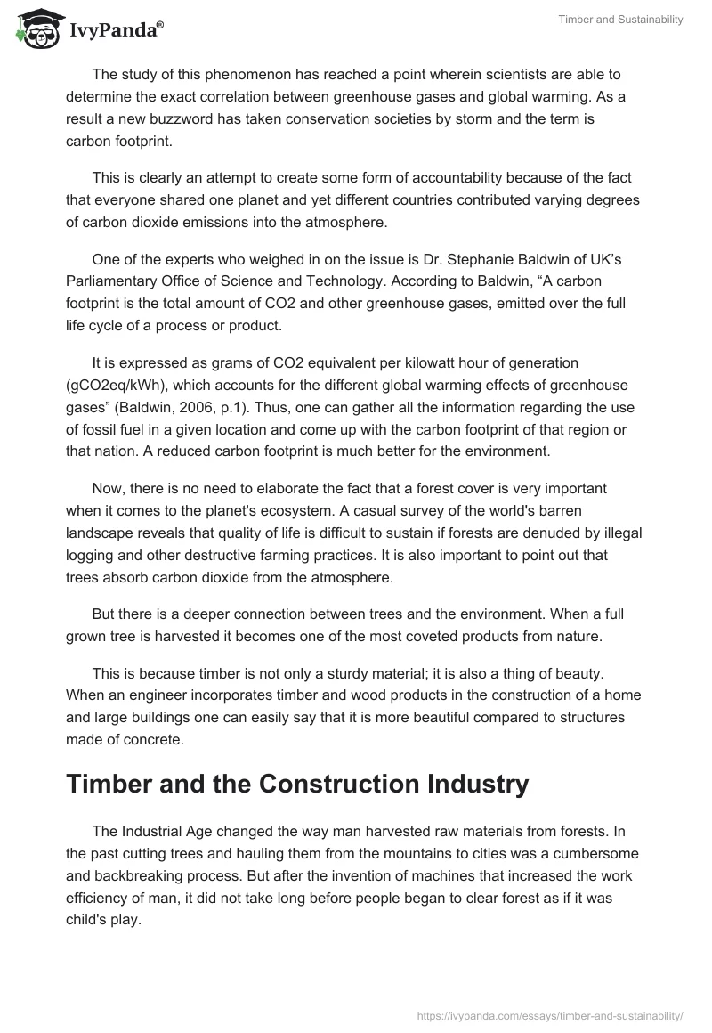 Timber and Sustainability. Page 2