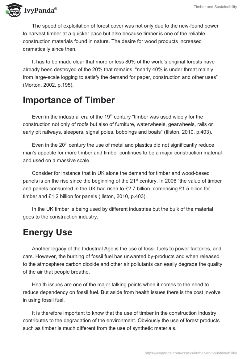 Timber and Sustainability. Page 3