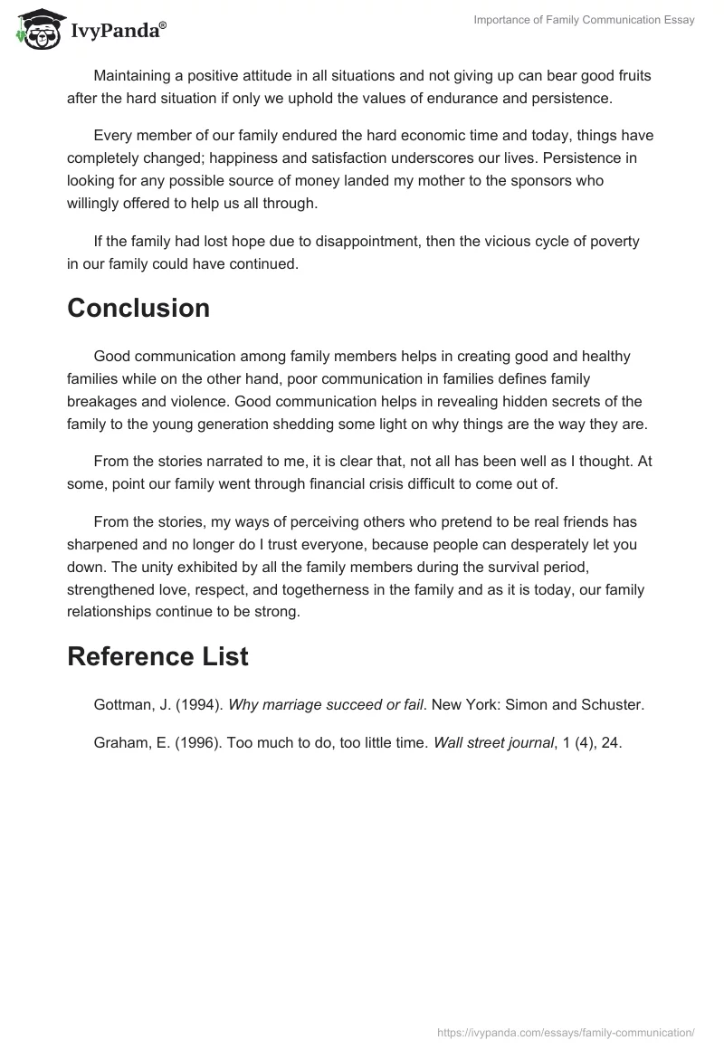 Importance of Family Communication Essay. Page 5