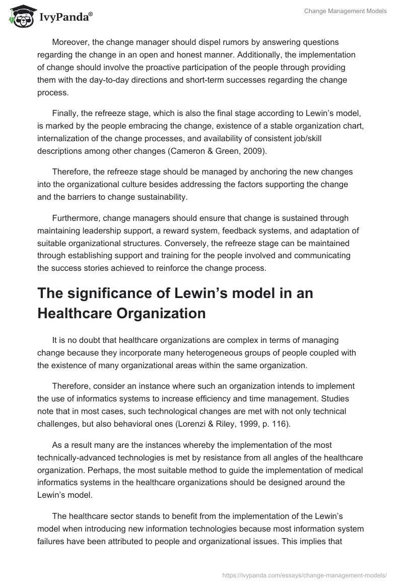 Change Management Models. Page 3