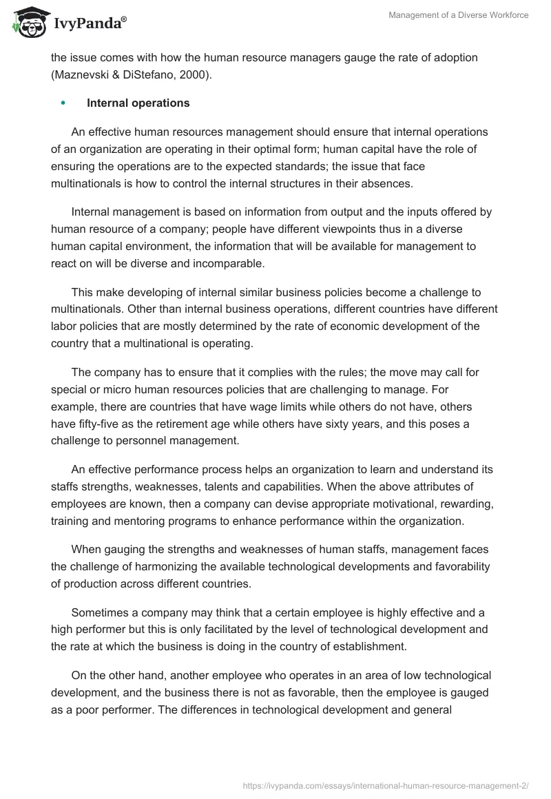 Management of a Diverse Workforce. Page 3