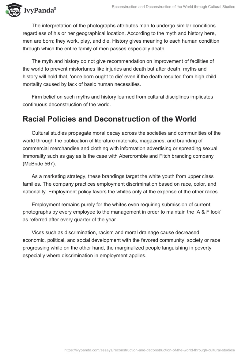 Reconstruction and Deconstruction of the World Through Cultural Studies. Page 3