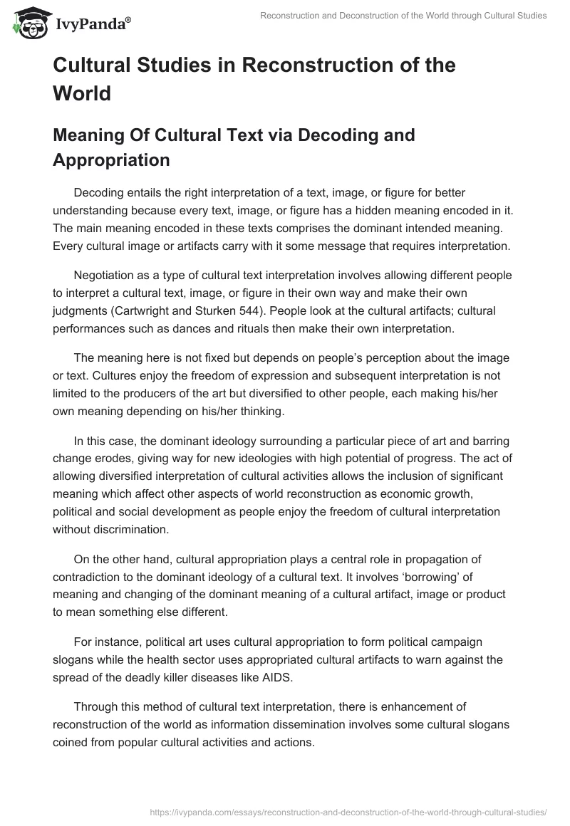 Reconstruction and Deconstruction of the World Through Cultural Studies. Page 4