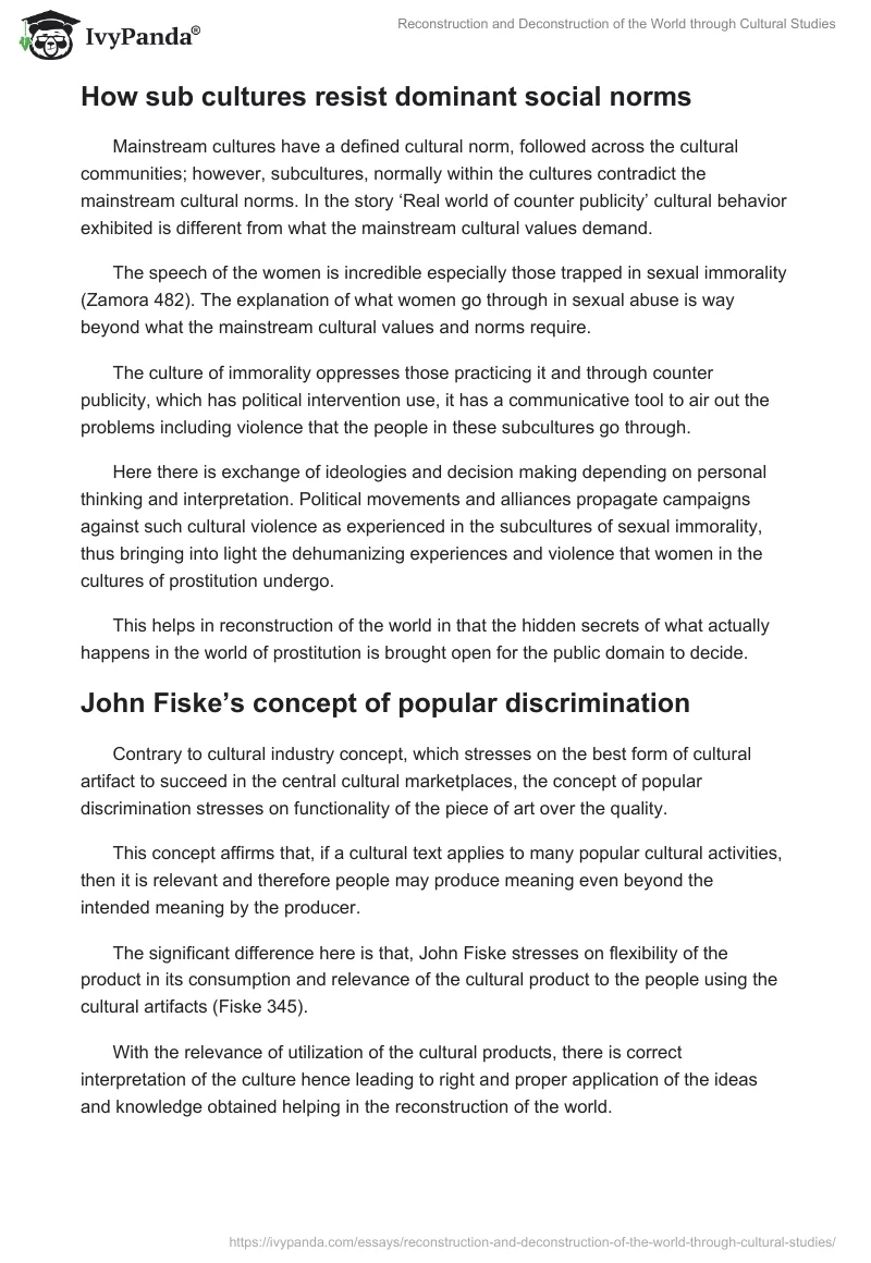 Reconstruction and Deconstruction of the World Through Cultural Studies. Page 5