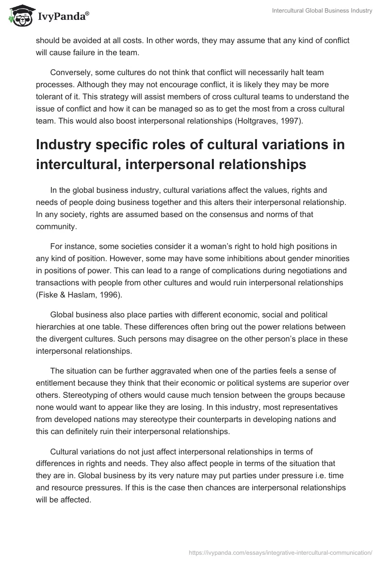 Intercultural Global Business Industry. Page 4