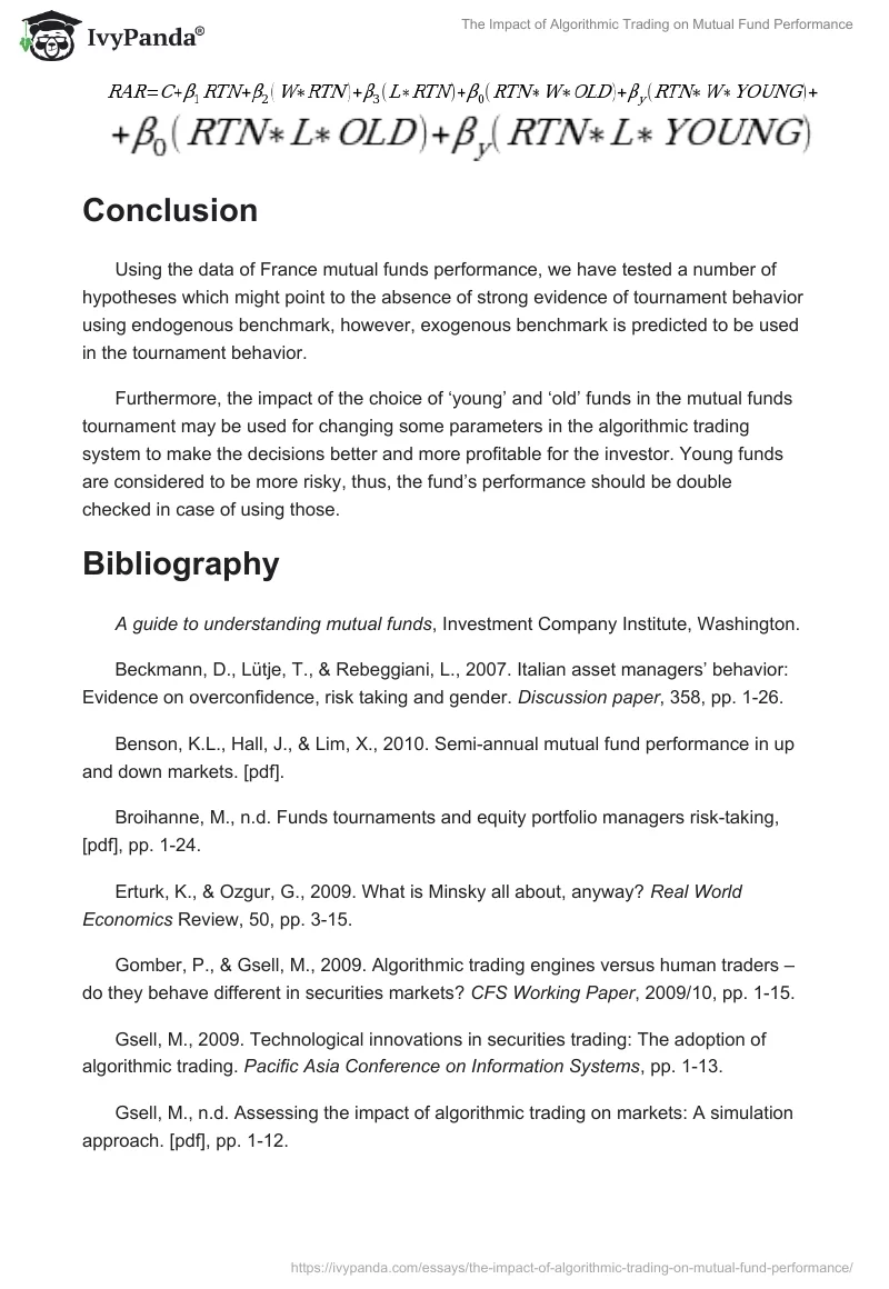 The Impact of Algorithmic Trading on Mutual Fund Performance. Page 5