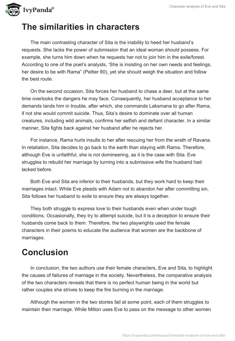 Character analysis of Eve and Sita. Page 3