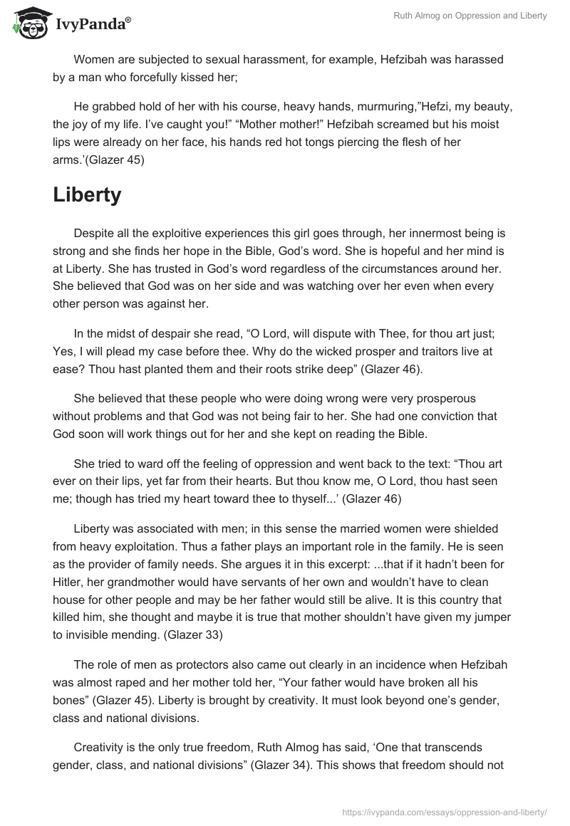 Ruth Almog on Oppression and Liberty. Page 3