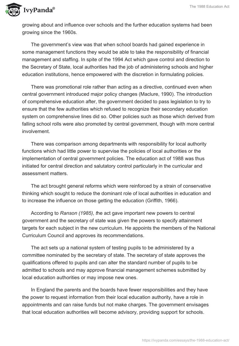The 1988 Education Act. Page 2