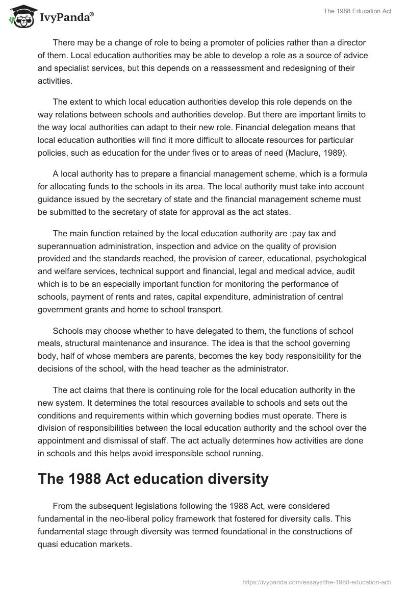 The 1988 Education Act. Page 3