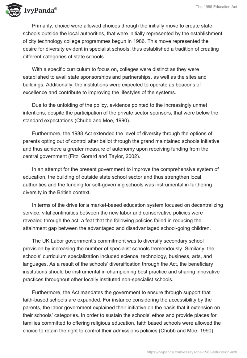 The 1988 Education Act. Page 4