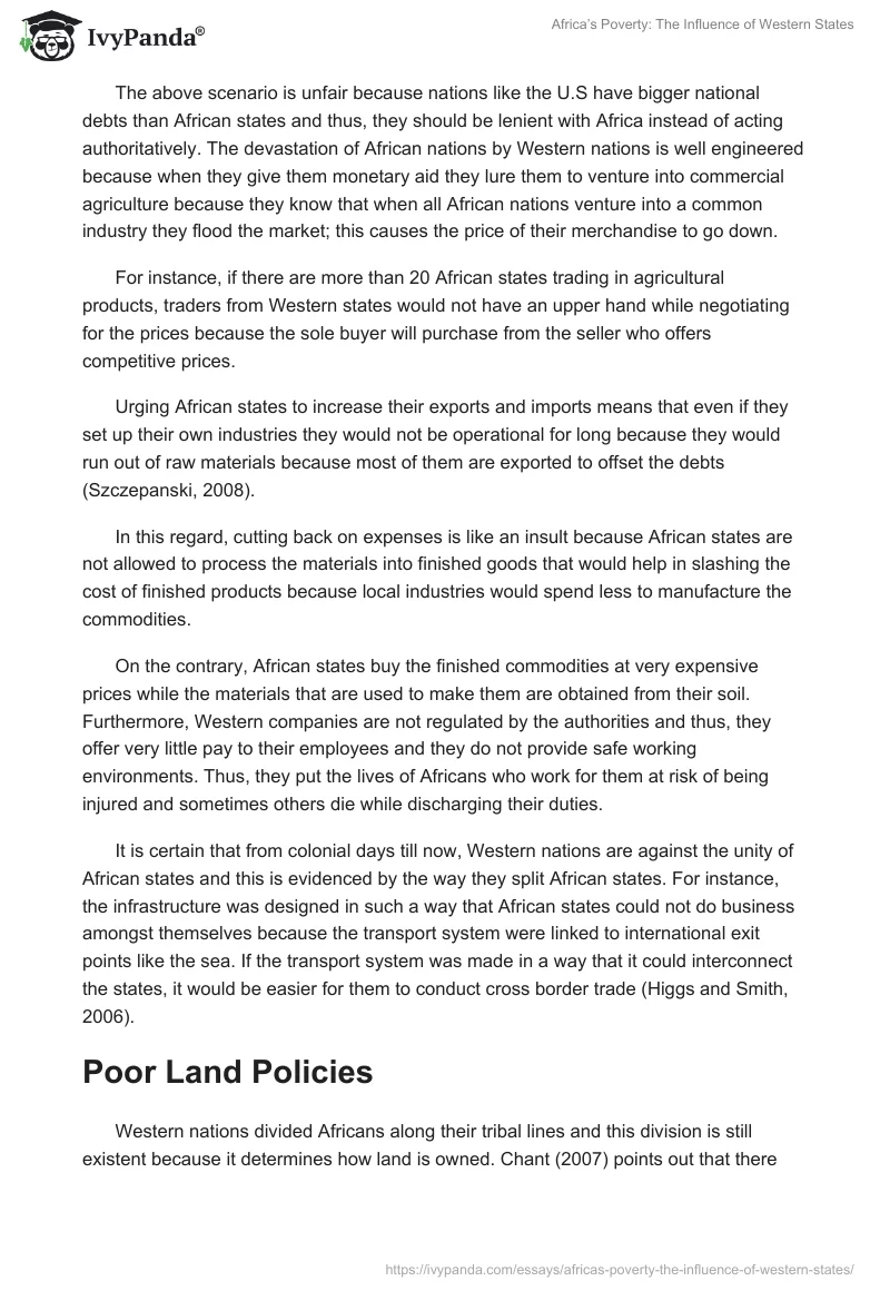 Africa’s Poverty: The Influence of Western States. Page 4