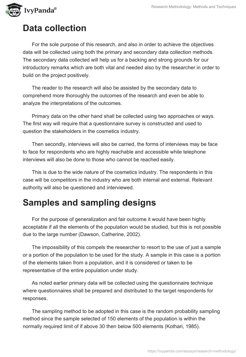 Research Methodology: Methods and Techniques. Page 2